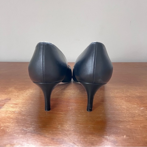 Stuart Weitzman Classic Leather Pointed Black Pumps Kitten Heel Anny 70 - Picture 5 of 12
